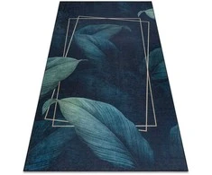 Dywan ARLEN LEAVES spalva tamsiai mėlyna glamour styl tropikalny 80x150 Hakano
