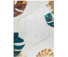 Dywan ARLEN LEAVES1 spalva balta glamour styl tropikalny 120x170 Hakano
