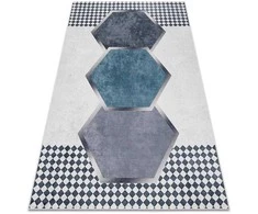 Dywan ARLEN RHOMBUS spalva balta styl aztecki 80x150 Hakano