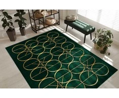 Dywan ESTEMA CIRCLES spalva butelkowa žalia 80x150 Hakano