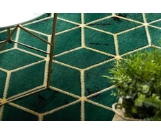 Dywan ESTEMA CUBES spalva butelkowa žalia 140x190 Hakano