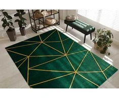 Dywan ESTEMA GEOMETRIC spalva butelkowa žalia 160x220 Hakano