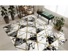 Dywan ESTEMA MARBLETRIANGLES spalva juoda 140x190 Hakano