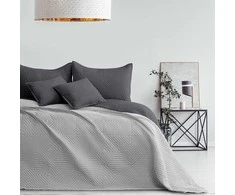 RESTILO SOFTA bedspread, steel pilkas, plain, classic style, microfibre, 200 x 220 cm