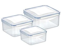 Tescoma Pojemnik FRESHBOX 3 vnt., 0.4, 0.7, 1.2 l kwadratowy (892040.00)