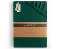 Prześcieradło AMBER spalva butelkowa žalia styl klasyczny materiał jersey 200-220x200 DecoKing