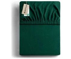 Prześcieradło AMBER spalva butelkowa žalia styl klasyczny materiał jersey 200-220x200 DecoKing