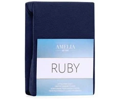 Paklodė su guma frotinė tamsiai mėlyna Amelia Home Ruby