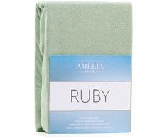 Paklodė su guma frotinė šviesiai žalios spalvos Amelia Home Ruby
