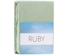 Paklodė su guma frotinė šviesiai žalios spalvos Amelia Home Ruby
