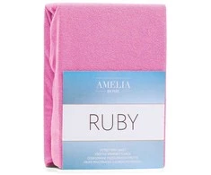 Frotinė paklodė su guma rožinės spalvos Amelia Home Ruby