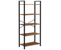 Songmics KNYGŲ LENTYNA/RUSTICBROWN+Juodas/66X30X153