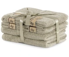 Rankšluostis Rankšluosčių rinkinys iš bambuko pluošto 2 vnt. 70x140 ir 4 vnt. 50x100 smėlio spalvos