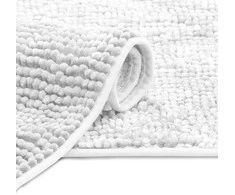 RESTILO mata vonios shiny chenille BATI spalva balta styl skandynawski 60x90