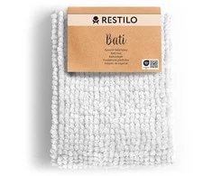 RESTILO mata vonios shiny chenille BATI spalva balta styl skandynawski 60x90