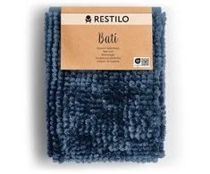 RESTILO mata vonios shiny chenille BATI spalva tamsiai mėlyna styl skandynawski 70x120
