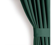 Aksominė užuolaida su kilpomis AmeliaHome 200 × 245 cm, tamsiai žalia