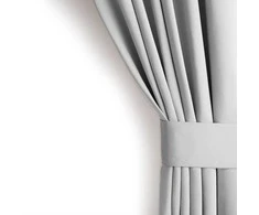 RESTILO zasłona BLACKOUT spalva jasny pilka gładki szarfa upinająca styl klasyczny przelotki Sidabrinė materiał blackout 140x175