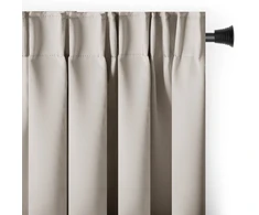 RESTILO BLACKOUT curtain, light beige colour, plain classic design, tieback, classic style, multifunctional tape, heavyweight blackout fabric, 200 x 260 cm