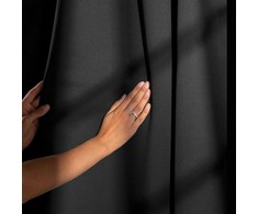 Juoda aksominė užuolaida su kilpomis AmeliaHome 200 × 245 cm