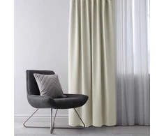 Kreminė blackout užuolaida su klostėmis AmeliaHome 140 × 300 cm