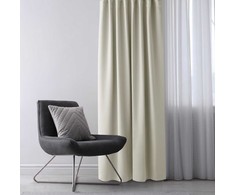 Aksominė užuolaida su kilpomis Blackout AmeliaHome 285 × 250 cm, kreminė