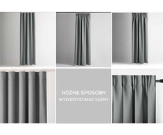 Pilkos užuolaidos su kilpomis Blackout AmeliaHome 200 × 270 cm
