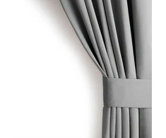 RESTILO blackout curtain, plain classic pilkas, classic style, fabric tieback, sidabrinis eyelets, heavyweight blackout fabric, 140 × 245 cm