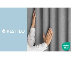 RESTILO zasłona CORITA spalva plieno styl nowoczesny taśma materiał blackout, len 140x230