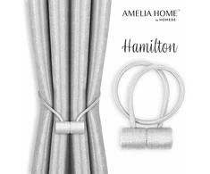 AmeliaHome Hamilton baltos užuolaidos, 2 vnt