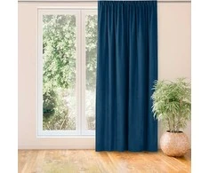Homede Užuolaidos 140×300 cm iš čenilio tamsiai mėlynos