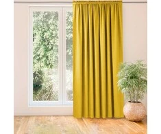 Homede Užuolaidos tunelinės iš chenillės 560×270 cm garstyčių spalvos