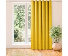Homede Užuolaida 420×270 iš chenilės mustardo spalvos