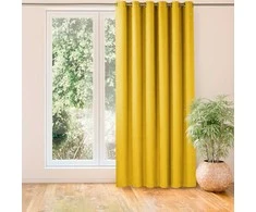Homede Užuolaidos iš šenilo 420×225 cm garstyčių spalvos