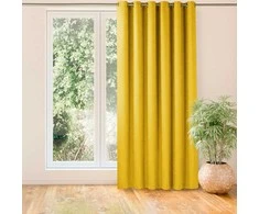 Homede Užuolaidos iš čenilės 140×270 cm garstyčių spalvos
