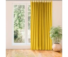 Homede Užuolaidos iš chenilės garstyčių spalvos 140×300