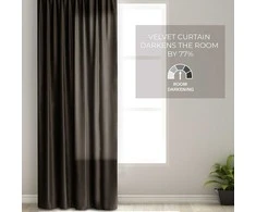 Užuolaidos VELVET spalva ruda styl klasyczny przelotki Sidabrinė materiał velvet 140x270 AmeliaHome