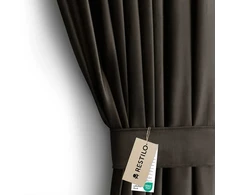 Užuolaidos VELVET spalva ruda styl klasyczny przelotki Sidabrinė materiał velvet 140x270 AmeliaHome