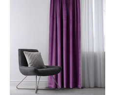 Aksominė užuolaida su kilpomis AmeliaHome 140 × 270 cm, violetinė