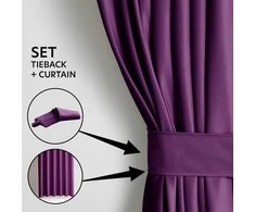 CLASSIC Užuolaidos VELVET spalva violetinė stiliaus klasikinė juosta medžiagos tipas - tekstilė aksomas 140x270 AmeliaHome