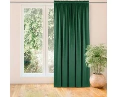 Homede Užuolaidos aksominės 135×175 cm tamsiai žalia