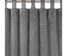 Homede Užuolaidos veliūrinės su kilpelėmis 200 × 245 cm, tamsiai pilkos spalvos