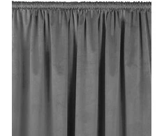 Homede Užuolaidos 400 × 245 cm iš samto, tamsiai pilkos