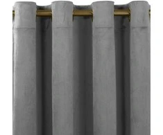 Homede Užuolaidos aksominės su kilpelėmis 400 × 175 cm, antracito spalvos