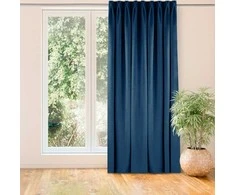 Homede Užuolaidos aksominės 135×245 tamsiai mėlynos VELVET FLEX