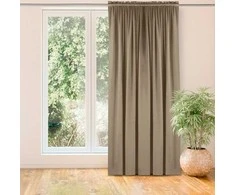 Homede Užuolaidos aksominio audinio 135×300 smėlio spalvos