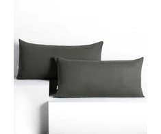 Pagalvių užvalkalų komplektas 40×120 cm, tamsiai pilkas