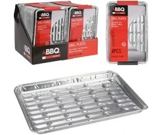 Bbq Line Aliumininės grilio padėklai 24x16 cm 4 vnt