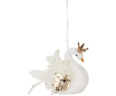 Christmas Decoration kabantis dekoratyvinis gulbės papuošalas 17 cm