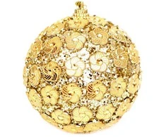 Christmas Decoration Kalėdų puošmena DEKORACIJOS RUTULIS SU BLIUTELAIS 8cm AUKSO